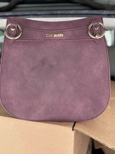 Borsa a tracolla Steve Madden Plum Saddle nappa patta oro ferramenta boho chic