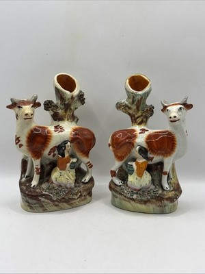 Milk Maid Spill Vasen um 1860, Staffordshire Potteries Figur.