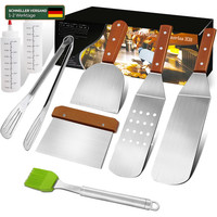 Grillspachtel Plancha Kit Edelstahl Grillbesteck 9 StüCk Schwer