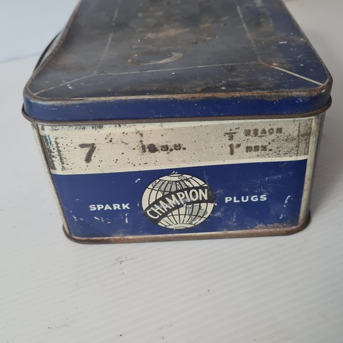 VINTAGE CHAMPION SPARK PLUG TINS BOTH TINS WILL BE SOLD TOGETHER.! - Picture 9 of 17