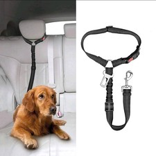 2 in 1 Adjustable Headrest Dog Car Seat Belt Pet Car Safety Harness Bungee Leash