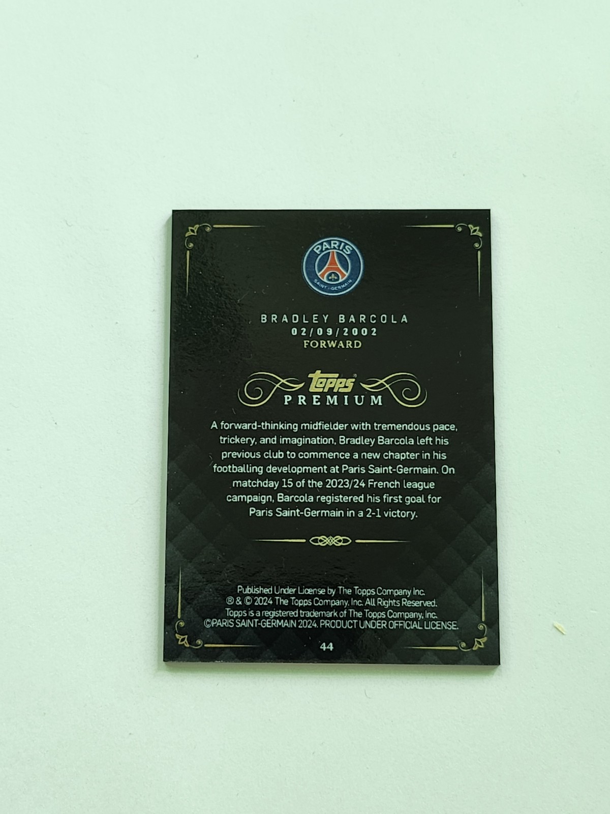 Bradley Barcola RC /5 Topps PSG Premium 24/25 2