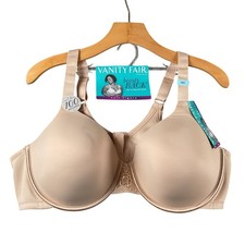 New Vanity Fair Beauty Back Full Figure Bra 44C Beige Underwire Smooth Back