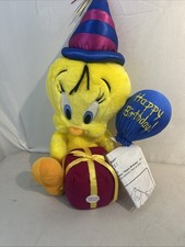 1999 Warner Bros Studio 17  Tweety Bird Plush w/Happy Birthday  Gift