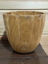 Hand Turned Wood Bowl Artisan Signed American Elm