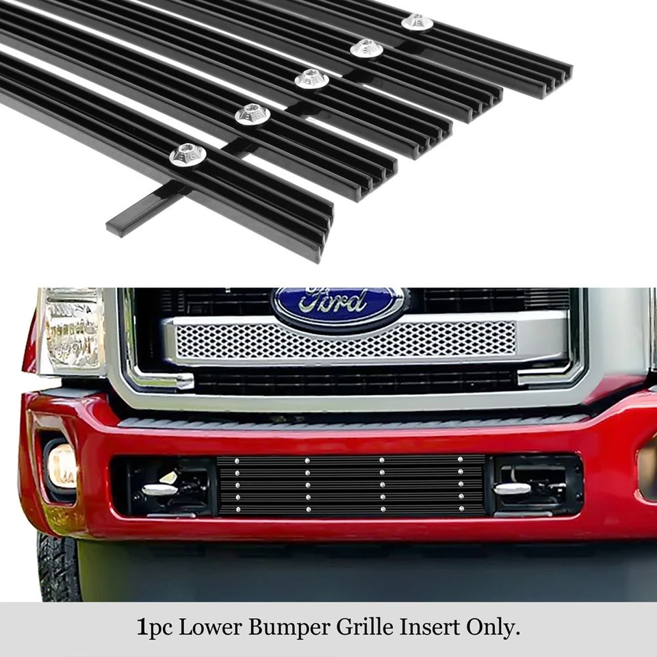 Fits 2011-2016 Ford F-250/F-350 Super Duty Bumper Wide Billet Rivet Grille - Image 2 of 4