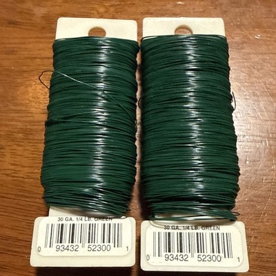 2 Paddles of Wire Panacea Floral Green Wire 30 Gauge Paddle Wire 1/4 Lb Crafting