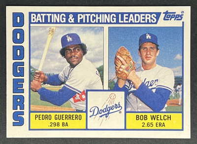 Pedro Guerrero, Bob Welch 1984 Topps Team Checklist #306 Los Angeles Dodgers