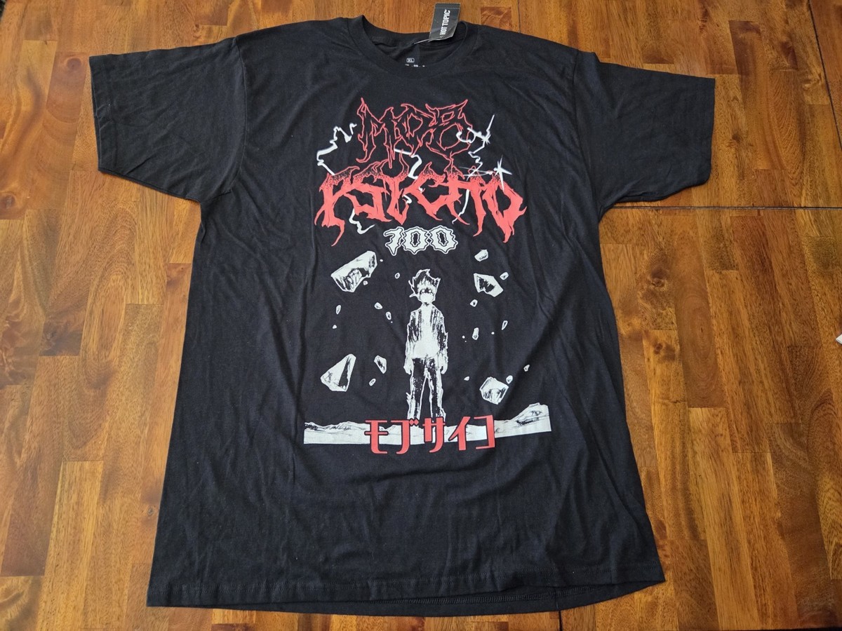 NWT Mob Psycho 100 Electric Double Sided Shigeo Silhouette T-Shirt Size XL 