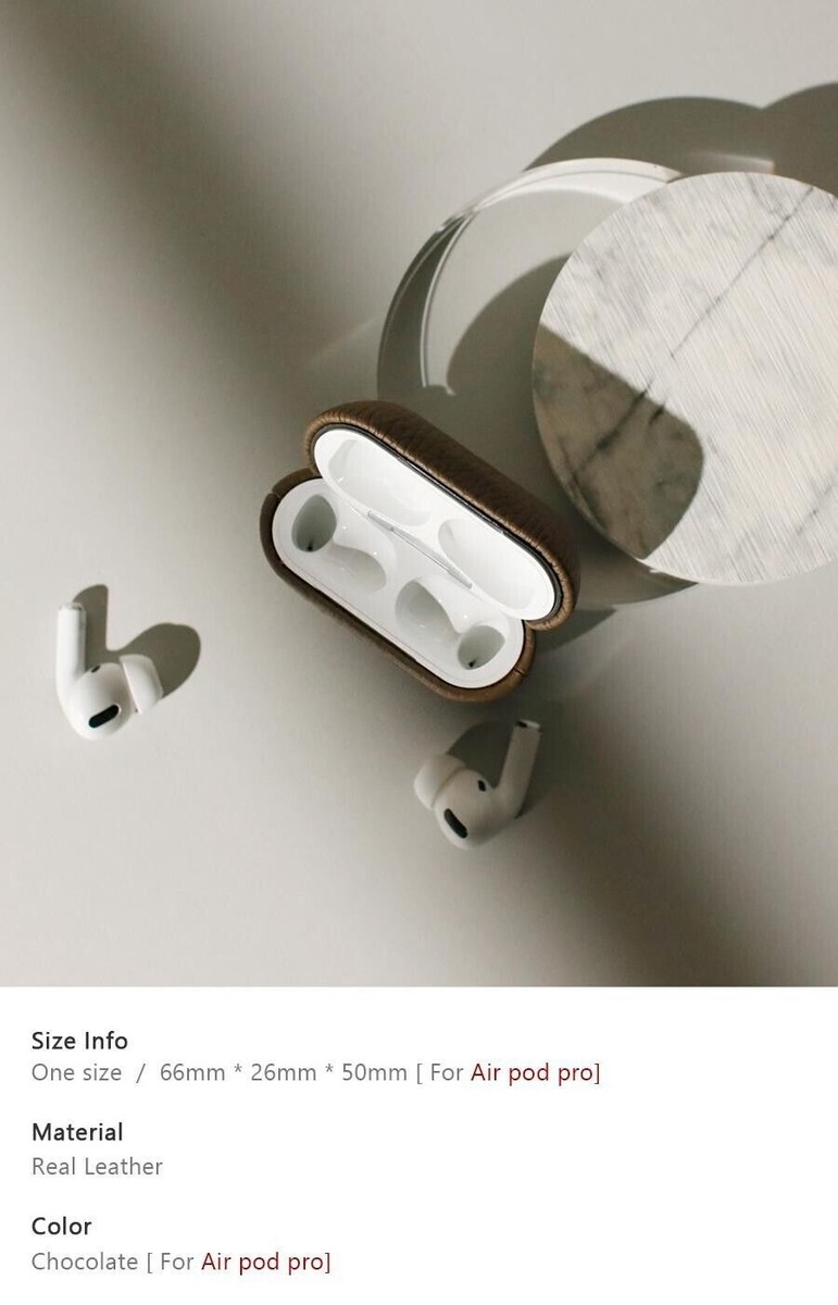 Masmarulez] Korean Leather AirPods Pro Case Cover Chocolate