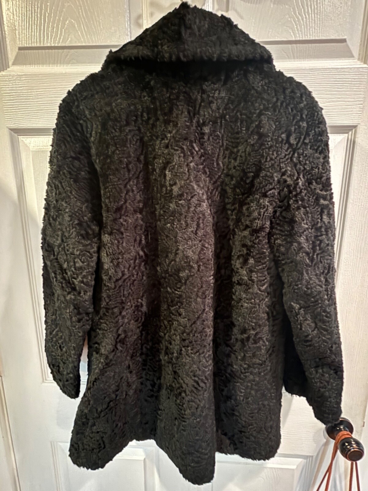Vintage 60s/70’s Susan Lynn Faux Black Persian Shearling Pea Coat USA Union Made image 4