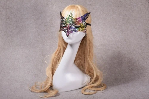 Womens Embroidered Rainbow Eye Mask Venetian Carnival Masquerade Lace Hollow - Picture 20 of 21