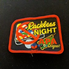 Vtg American Poolplayers Association APA Leagues Rackless Nights Billiards Patch