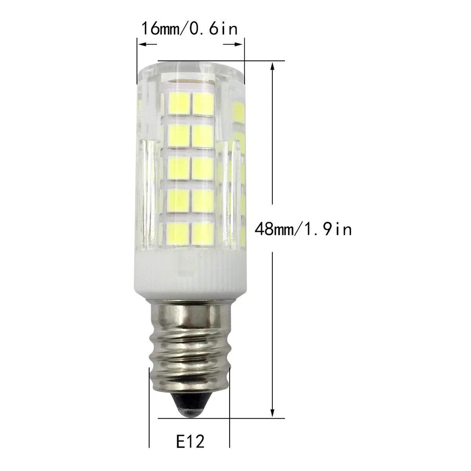 10pcs E12 C7 LED bulb 5W AC DC 12V 64-2835SMD Ceramics Garden light White Lamp - Image 4 of 4