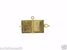 Locket Book Charm Movable 14K Yellow Gold Zen Bible