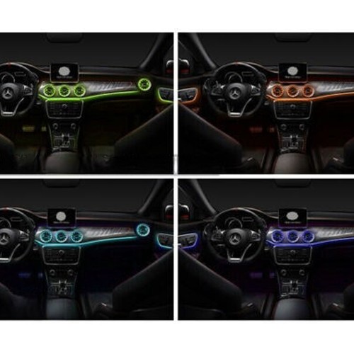 5X LED Air Vent Ambient Light Interior 12 Color For Mercedes Benz W176 W117 X156 - Picture 9 of 11