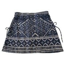 Abercrombie Fitch Size 4 Blue Mini Skirt Lace-Up Sides