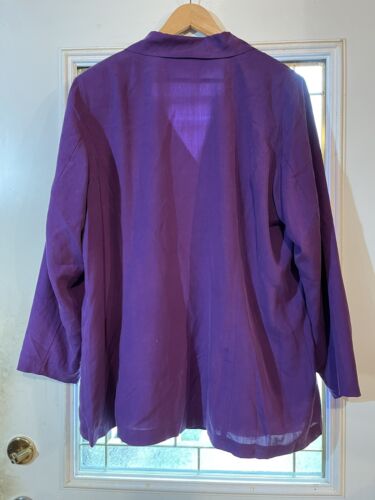VTG 80s Roaman's Oversized 5 button blazer Size 52 Plus Sized Purple Cute Jacket - Picture 4 of 4