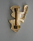LA 1984 SAM THE EAGLE OLYMPIC MASCOT TORCH PIN - CROSS HATCH CLOSURE — photo 2