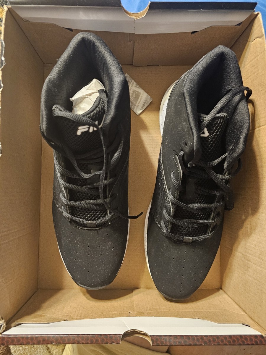 Fila Breakaway 12 Basketball Shoes M Sz 11 Sneakers Black White Silver  P0044679