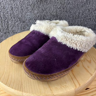 LL Bean Wicked Good Slippers Squam Lake Women Purple Suede