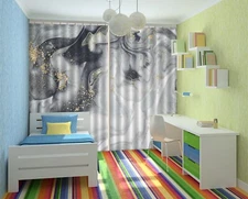 3D Gray Textured Art ZHUA3464 Photo Curtain Window Blockout Fabric Amy 2023