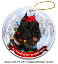Bouvier des Flandres All Wrapped Up For Christmas Holiday Ornament