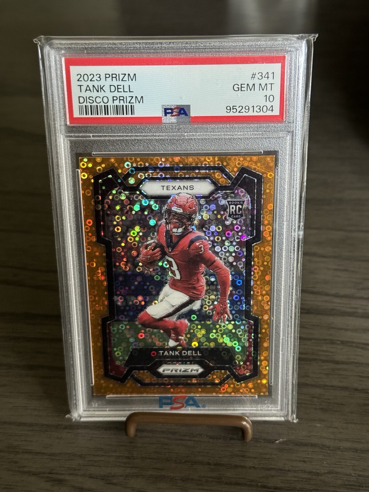 Tank Dell 2023 Prizm Orange Disco Rookie PSA 10 Gem Mint RC #341 Texans