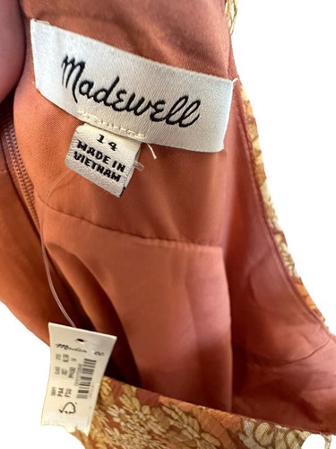 Madewell Floral Georgette Ruffle-Sleeve Tiered Midi Dress Daisy Meadow Sz 14 NEW - Picture 8 of 11