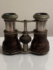 Antique theater binoculars A.D Matthews & Sons.France.  brass leather. Rarity.