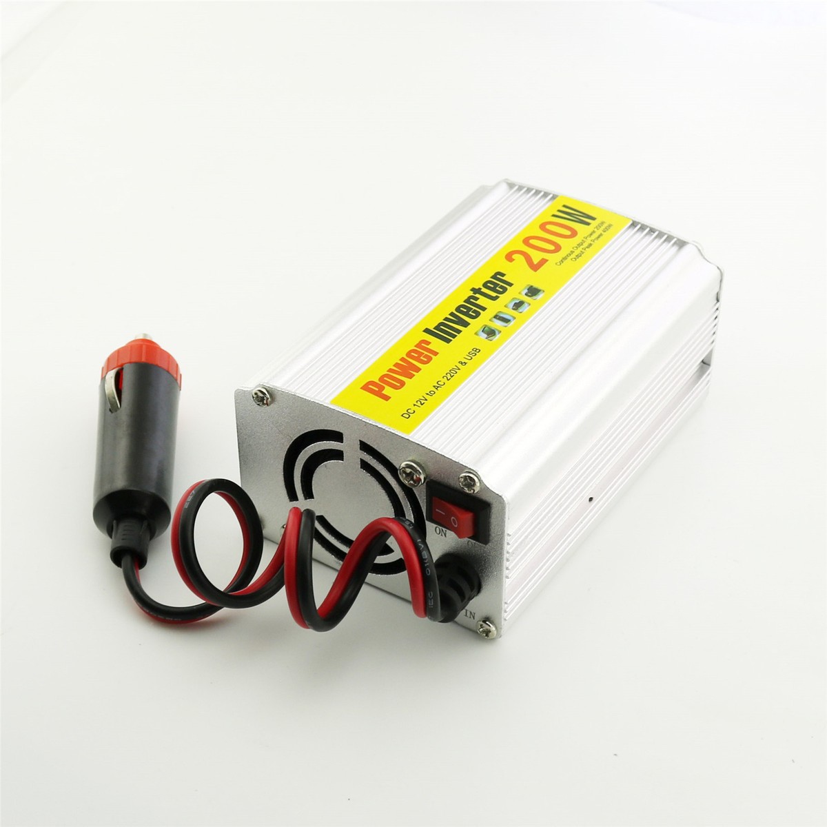200W DC 12V to AC 220V Car Cigarette Lighter Power Inverter Converter USB  Port