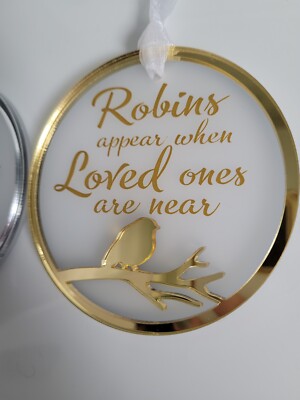 Rotkehlchen Gold Spiegel mattiert Christbaumschmuck Kugel Weihnachten in Erinnerung