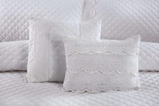 Vantona Byzantium Schiffli Lace bedding Set - White (Sold Separately)