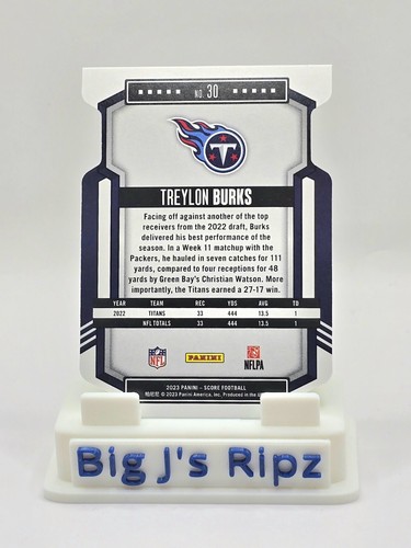 2023 Panini Score Green Prism Die Cut Treylon Burks 1/10 SSP - Picture 2 of 2