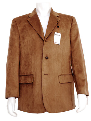 Sport Coat Micro Suede Tan Brown Alfani Polyester Blazer, Jacket 42 Regular  NWT