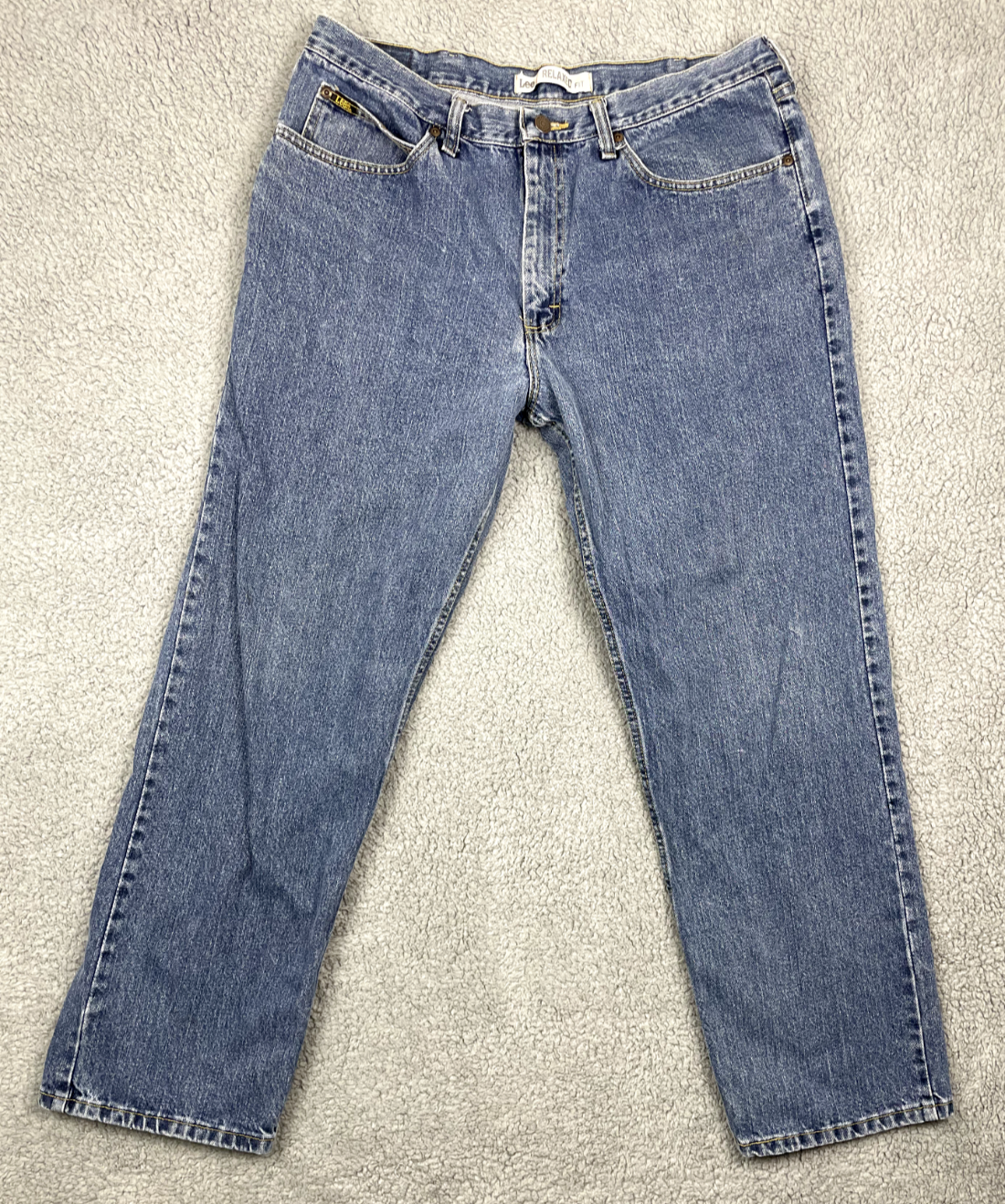 Lee Mens 34x29 Relaxed Fit Medium Wash Blue Denim Jeans Tag 38x32