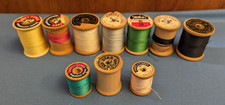 Lot of 10 vtg wooden thread spools Giant, Coats  Clark's, Star, Talon