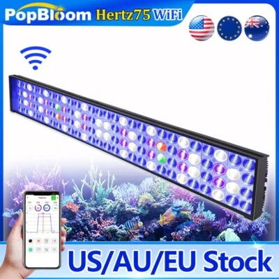 PopBloom LED Aquarium Light Full Spectrum for 36 72" Marine Reef Coral Fish Tank