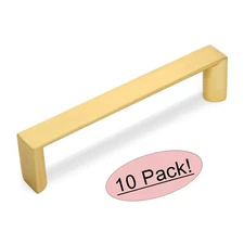 *10 Pack* Cosmas Cabinet Hardware Brushed Gold Modern Handle Pulls #3133-96BG