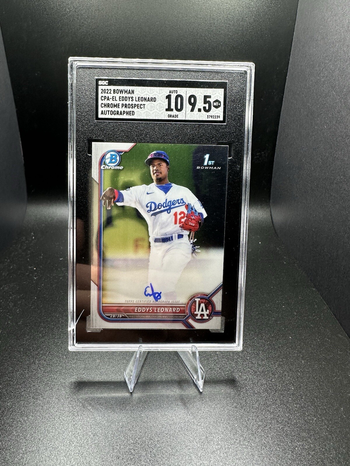 2022 Bowman Chrome Prospect Auto Eddys Leonard #CPA-EL SGC 9.5 Auto 10
