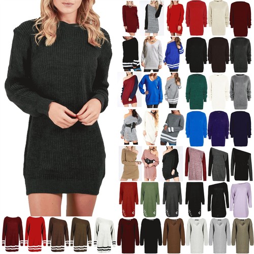 Womens Oversized Jumper Ladies Dress 