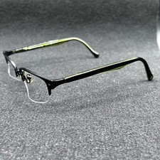 Lucky Brand Tripper Half-Rim Eyeglasses Frame Black Green Clover 52-19-140 Used