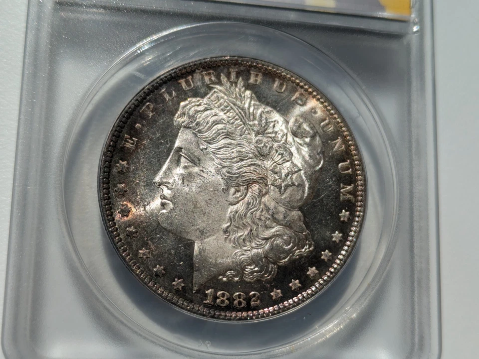 1882-P Morgan Silver Dollar ANACS MS 63 PL Prooflike High Eye Appeal Toned - Image 4 of 4