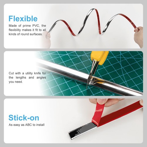 Moldura de pared autoadhesiva de vinilo flexible para pelar y pegar de 10 pies - Imagen 2 de 6
