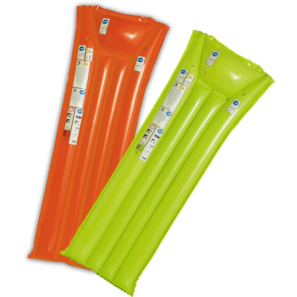 Wehncke - Luftmatratze (177x60cm)  grün orange Luftbett Luma aufblasbar robust - Bild 2 von 2