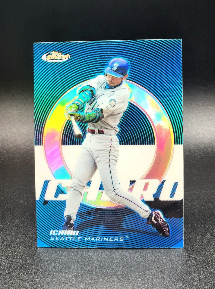 2005 Topps Finest Ichiro Suzuki Refractor Blue FOTL # 1/299 Color Match Gem Mint - Image 3 of 4