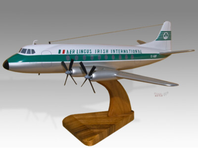 Vickers Viscount Aer Lingus Solid Kiln Dry Mahogany Wood Handmade Desktop Model