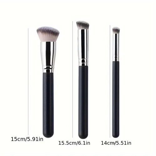 3 Stück weiche Haar Make-up Pinsel Foundation Make-up Pinsel Set Puder Rouge - Bild 3 von 3