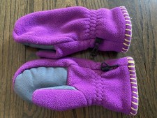 LAND'S END CHILDREN KIDS WARM FLEECE MITTENS Purple   Small Cute 