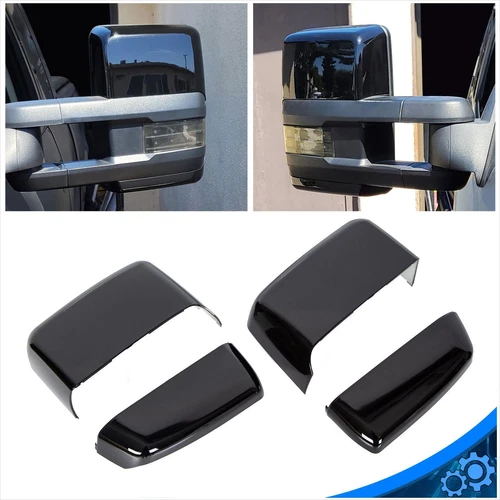 For 2014-2019 Chevy Silverado GMC Sierra Glossy Black Tow Mirror Cap Cover NEW